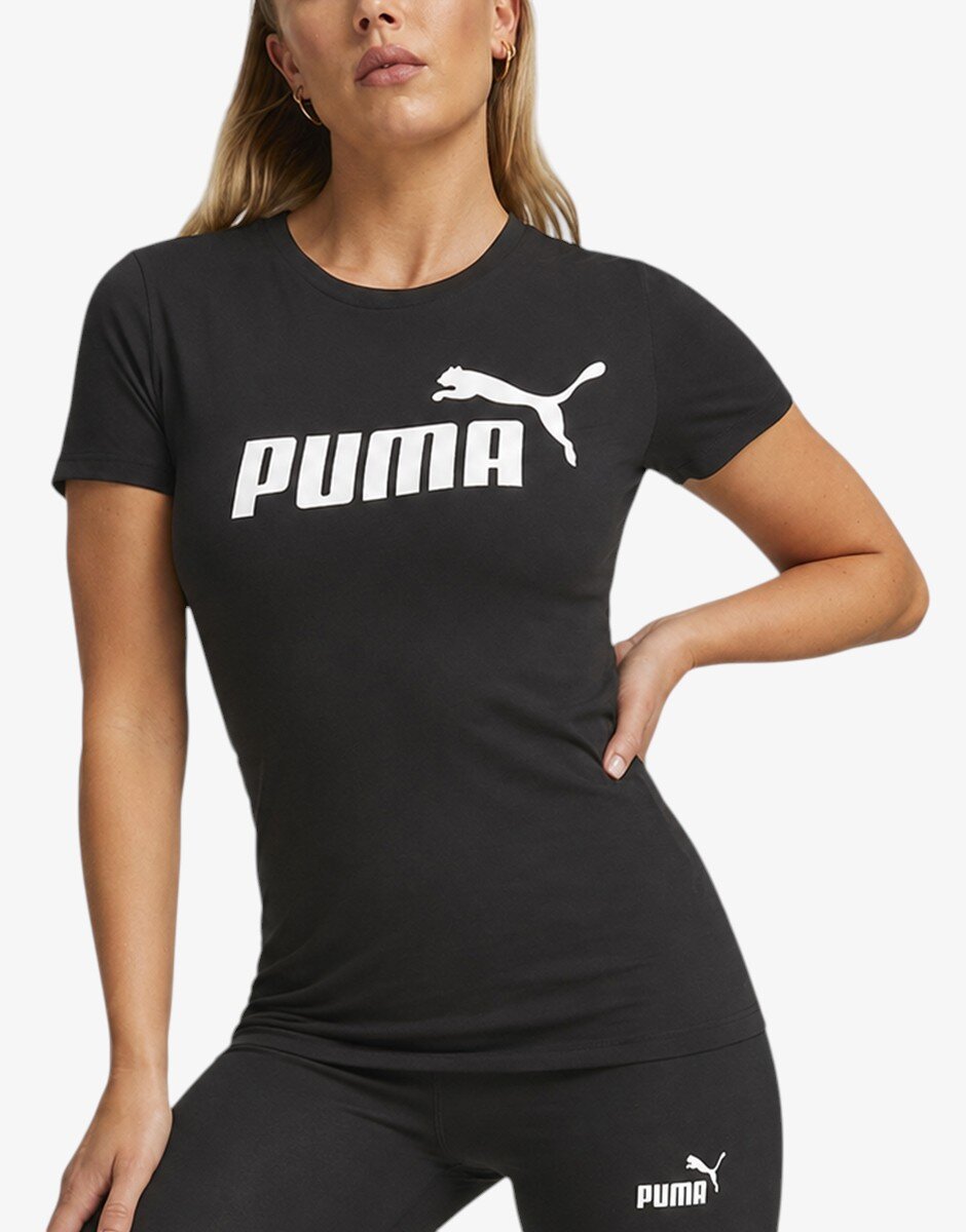 Puma Ess Slim Logo Tee Black/White