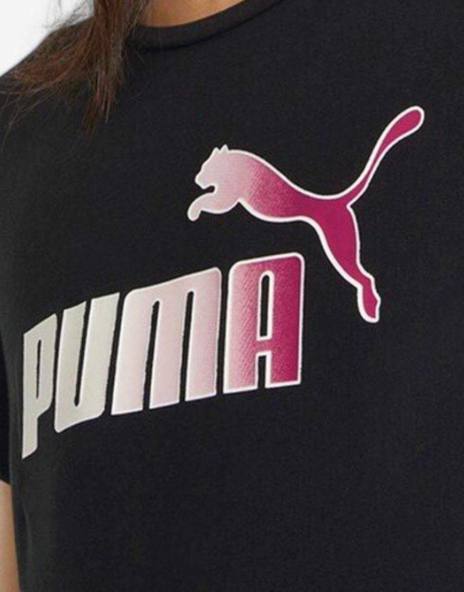 Puma Essentials Bleach Logo Tee Black