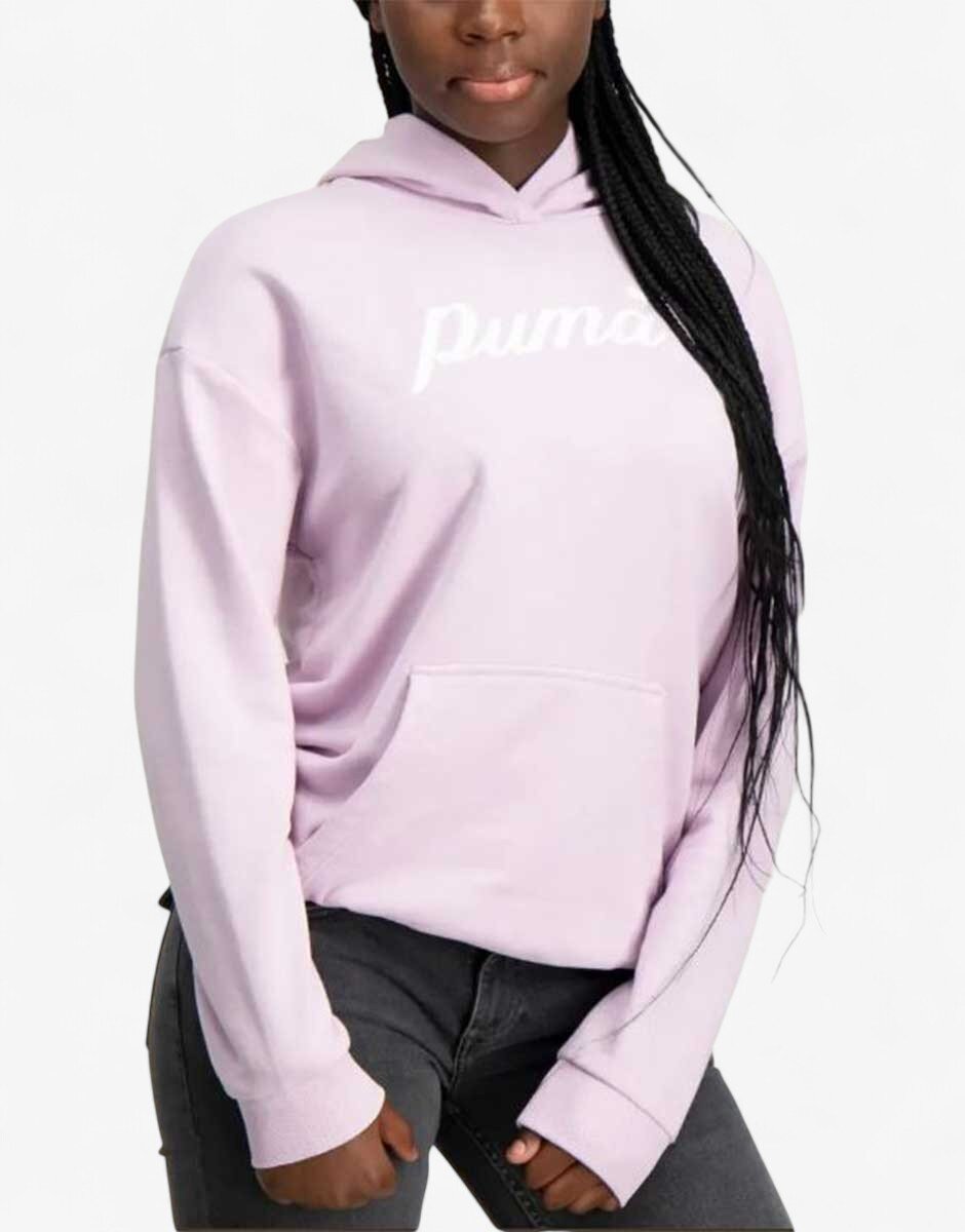 Puma Essentials+ Script Hoodie Grape Mist