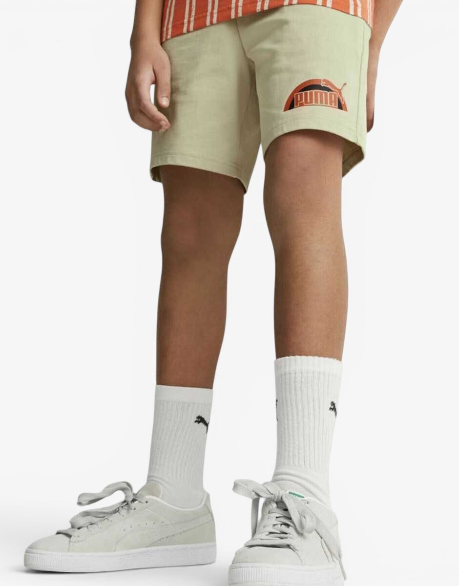 Puma Essentials+ Street Art Graphic Shorts Beige
