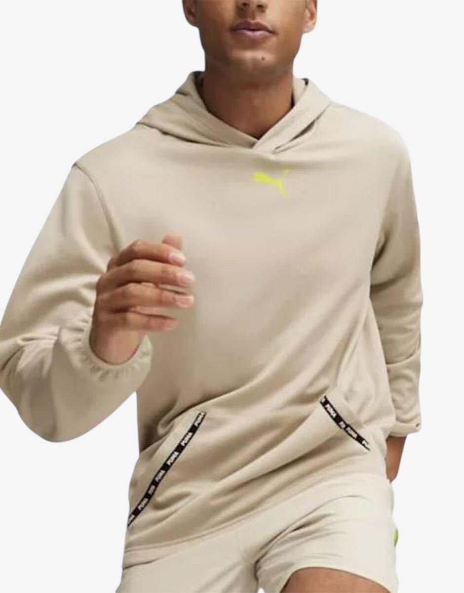 Puma Fit Taped PowerFleece Lite Hoodie Beige