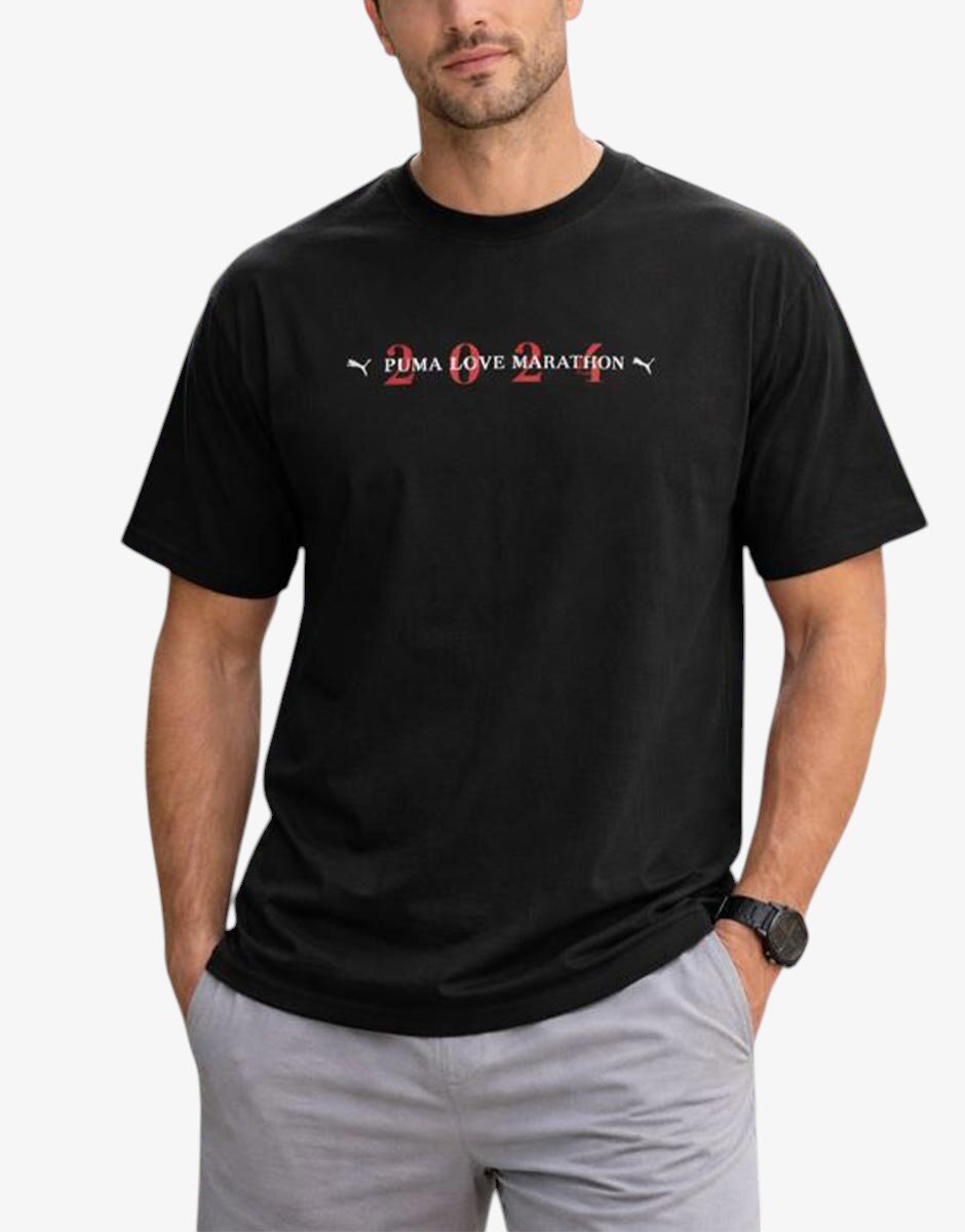 Puma Love Marathon Graphic Tee Black