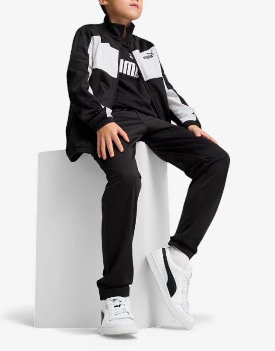 Puma Poly Colorblock Tracksuit Black/White