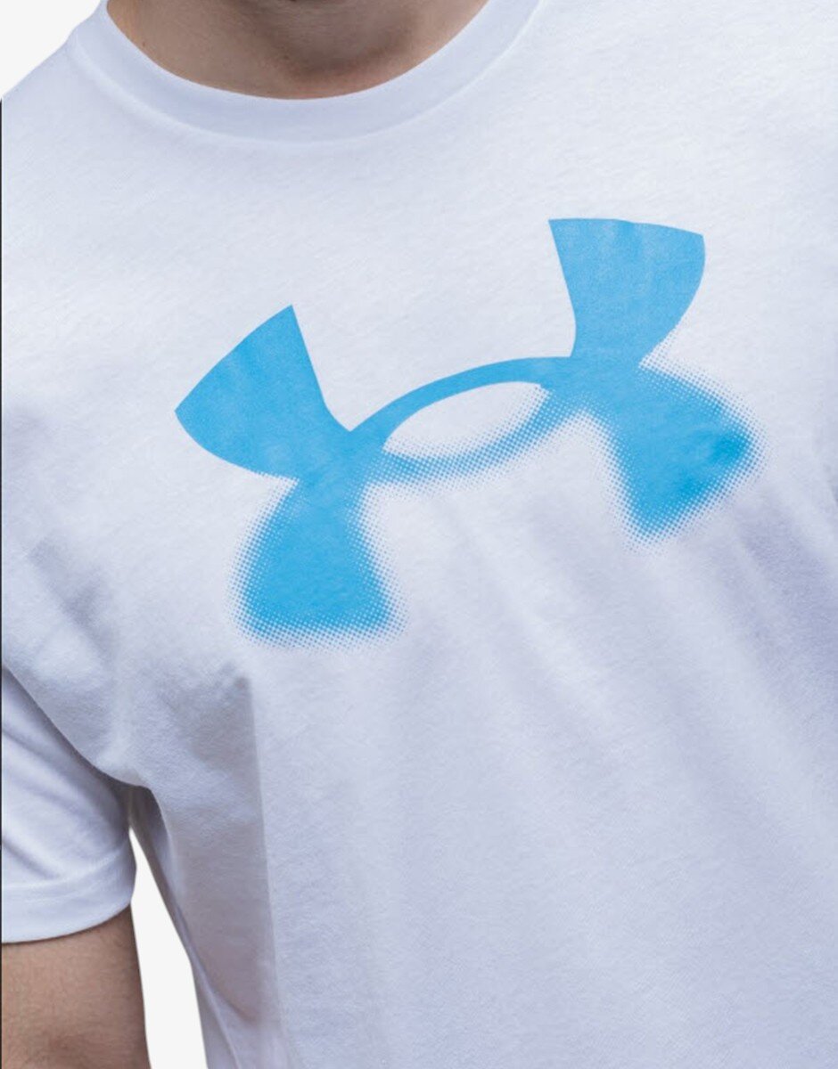 Under Armour Reflective Big Logo Ss Tee White/Blue