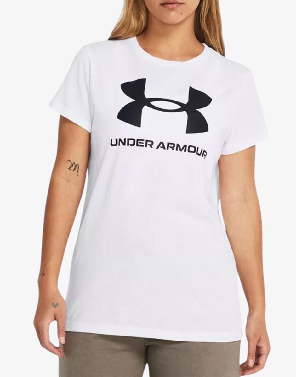 Under Armour Sportstyle Logo Ss Tee White