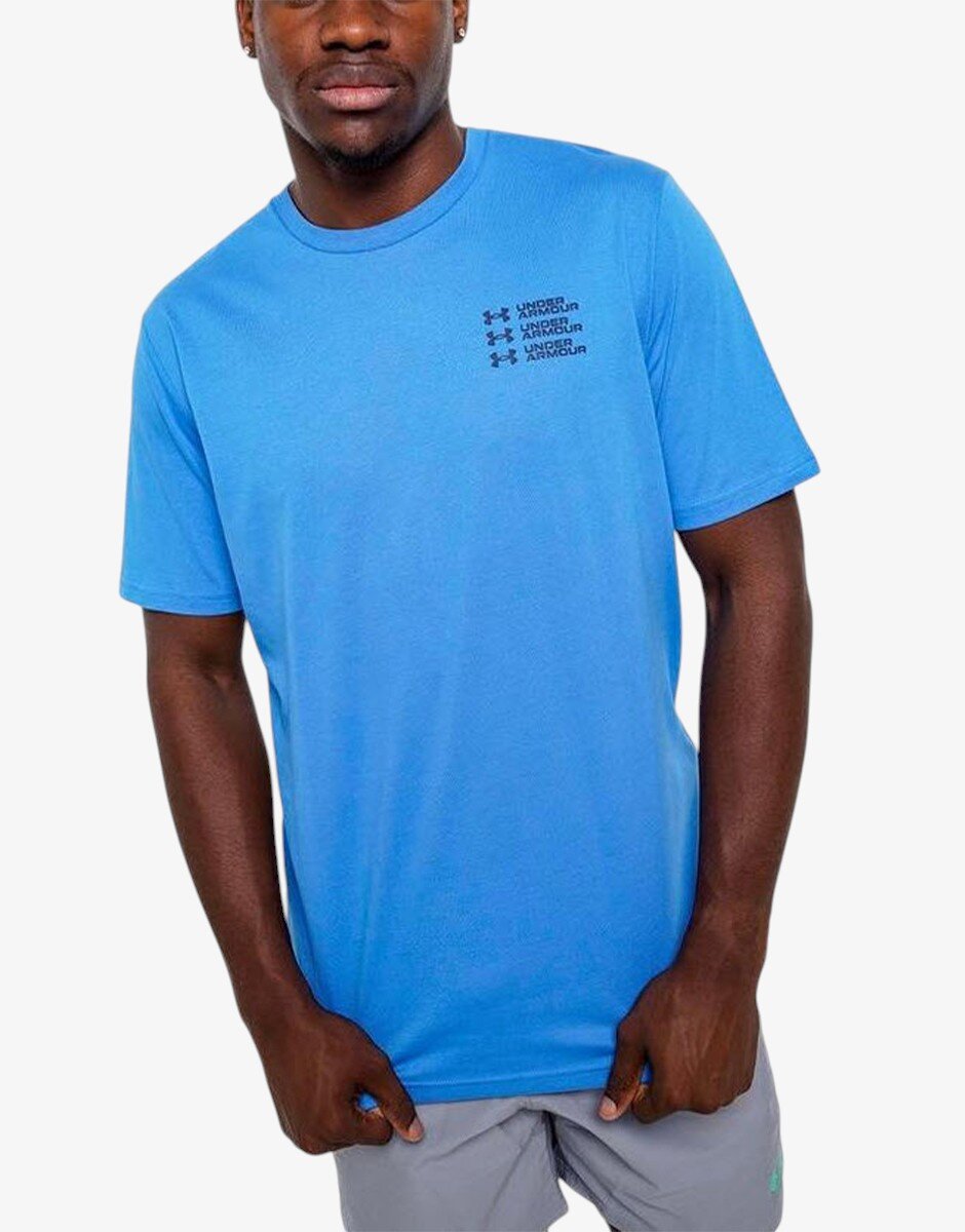 Under Armour Triple Stack Logo Ss Deep Blue
