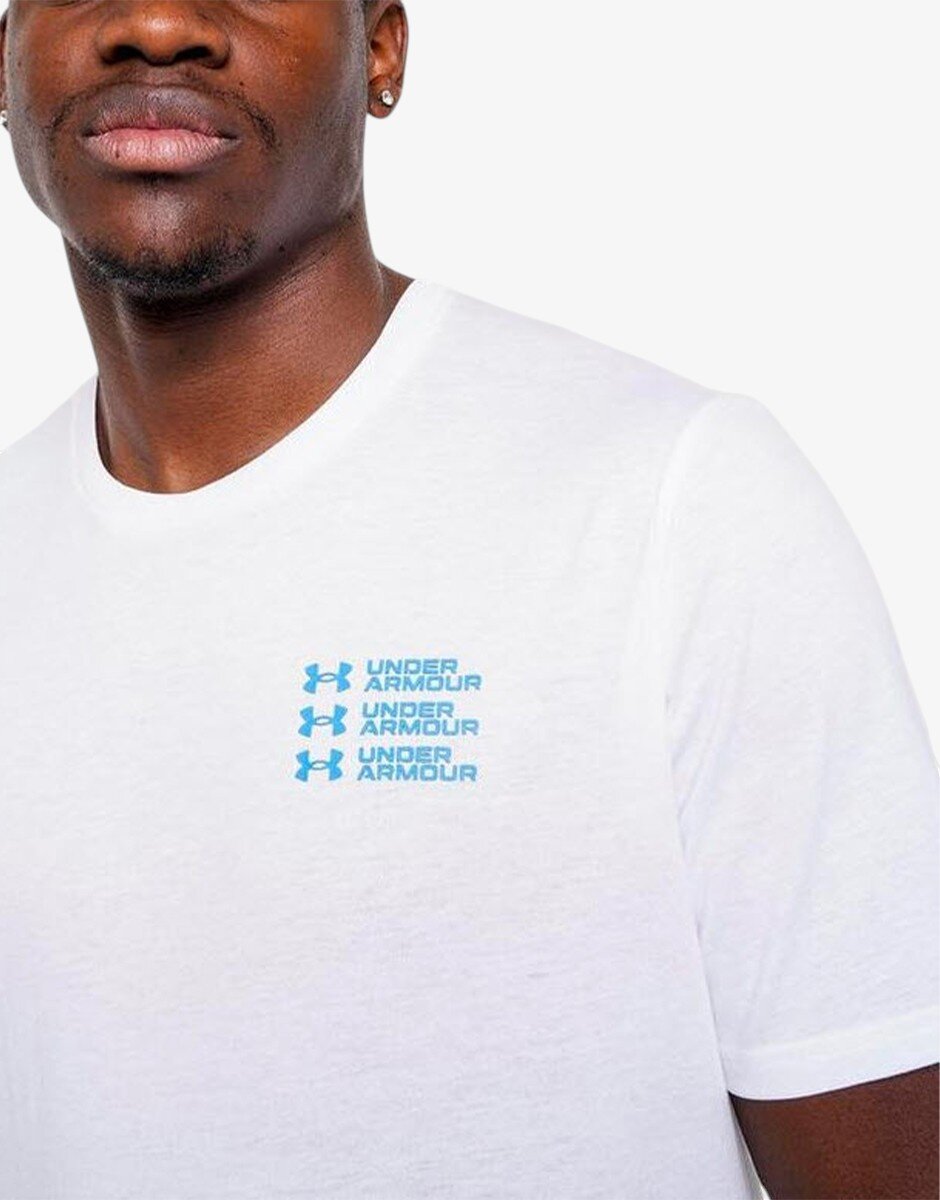 Under Armour Triple Stack Logo Ss Tee White