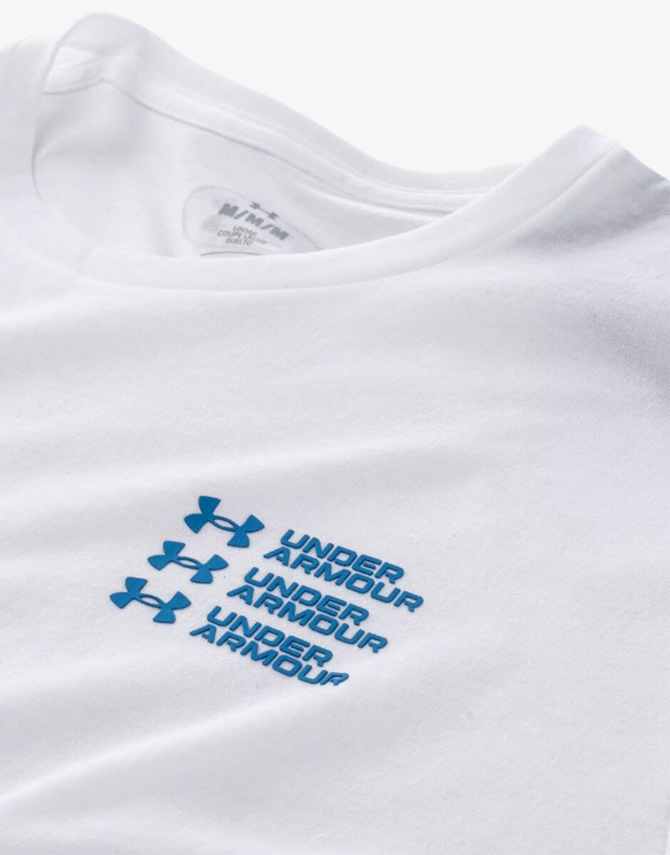 Under Armour Triple Stack Logo Ss Tee White