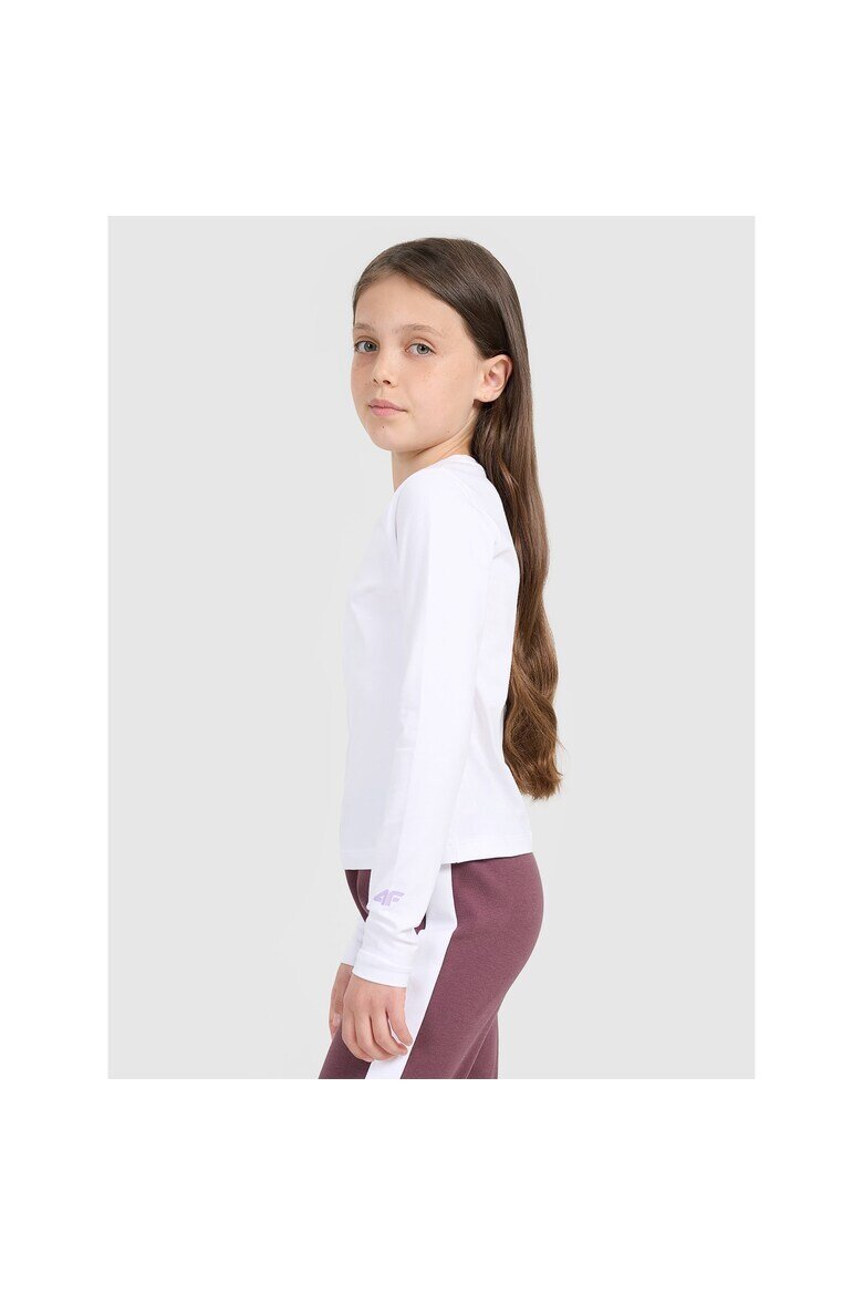 4F Блуза за момичета JRAW25TLONF603-10S Памук Бяла