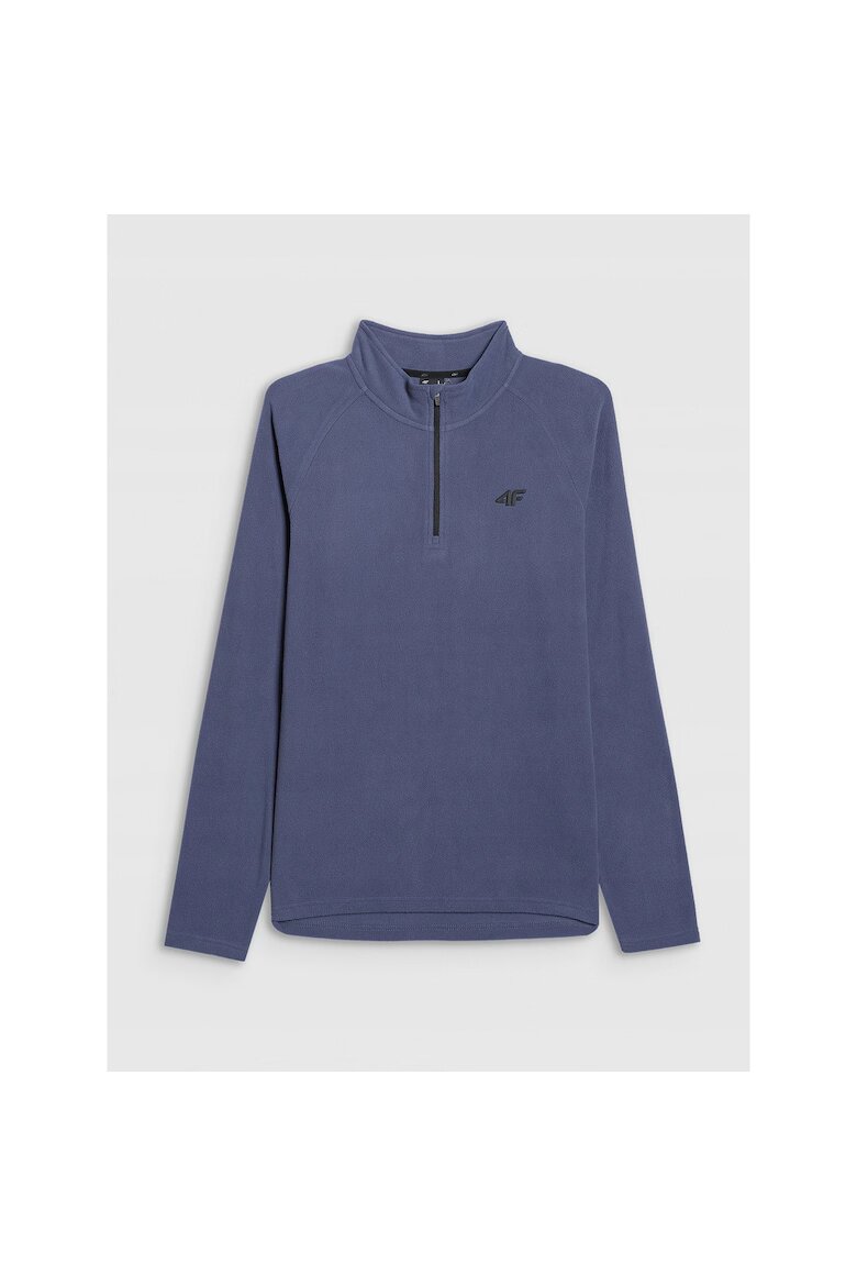 4F Hanorac sport fleece termoactiv bleumarin pentru barbati guler inalt croiala slim Тъмносин