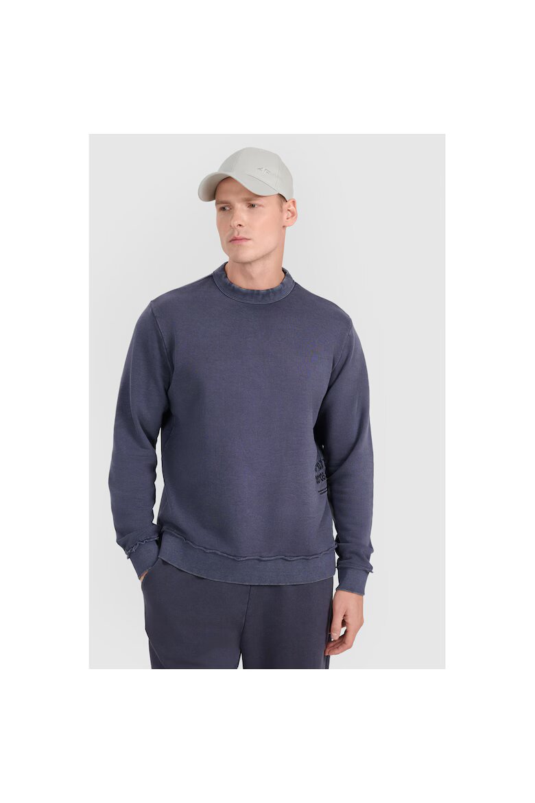 4F Мъжка спортна ежедневна блуза антрацит Regular Fit 80% памук сезон SS25 стил Sportstyle