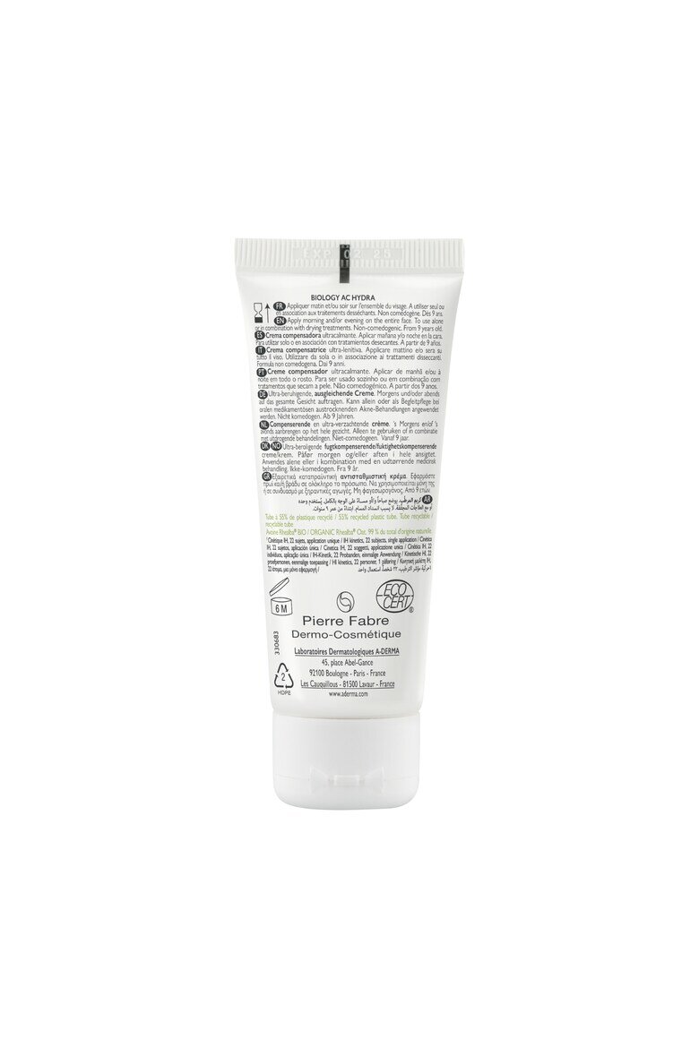 A-Derma Успокояващ крем за лице Biology ac Hydra 40 мл