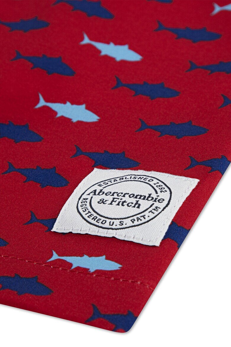 Abercrombie & Fitch Плувни шорти с принт Светлочервен/Тъмносин