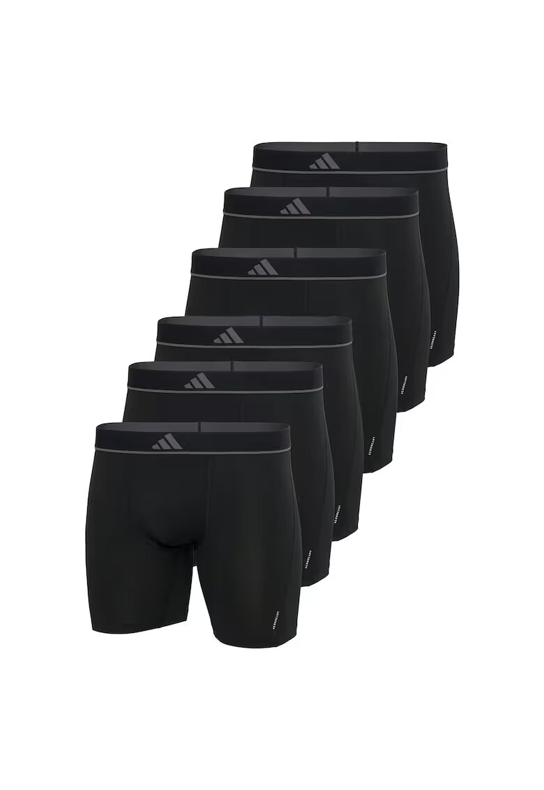 adidas Боксерки с еластична талия с лого - 6 чифта - Черен/Сив