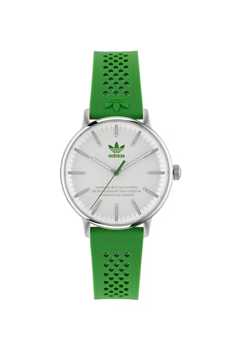 adidas Дамски часовник AOSY23023 - стомана - зелена силиконова каишка - водоустойчивост 5 ATM - 38x38мм