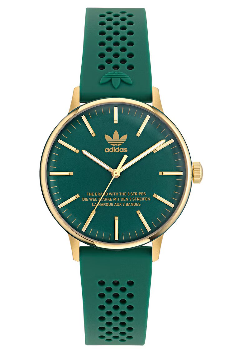 adidas Дамски часовник Code One - неръждаема стомана - силикон - зелен - златист - Водоустойчивост 5 ATM