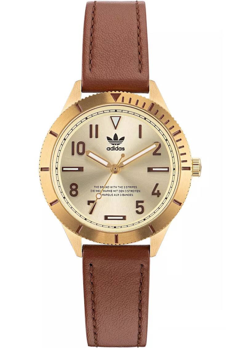 adidas Дамски часовник EDITION THREE SMALL - неръждаема стомана - силиконова каишка - 36x8 мм - златист