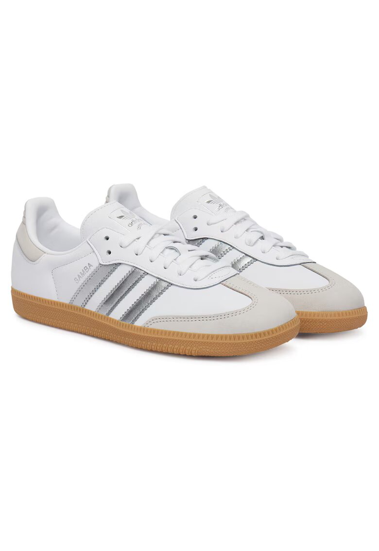 adidas Дамски кецове - естествена кожа - бели - удобни