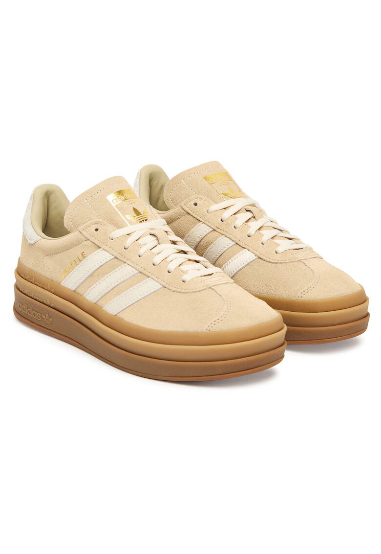 adidas Дамски кецове - естествена кожа - бежови - модерна платформа