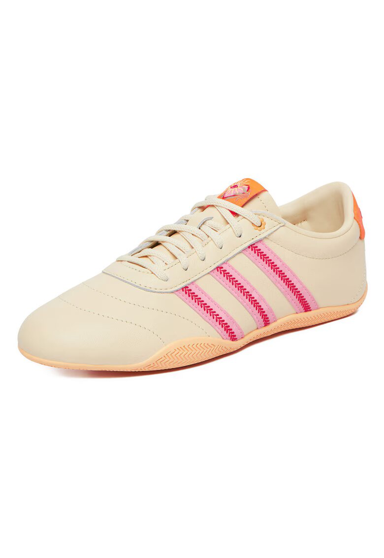 adidas Дамски кецове - естествена кожа - бежови - текстил