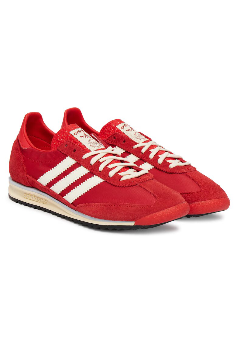 adidas Дамски кецове - естествена кожа - червено/бяло