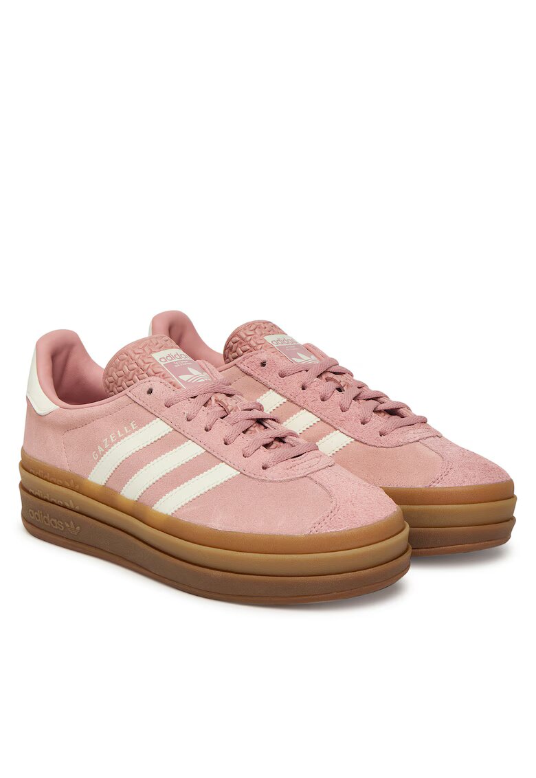 adidas Дамски спортни обувки - Gazelle Bold - розови - естествена кожа