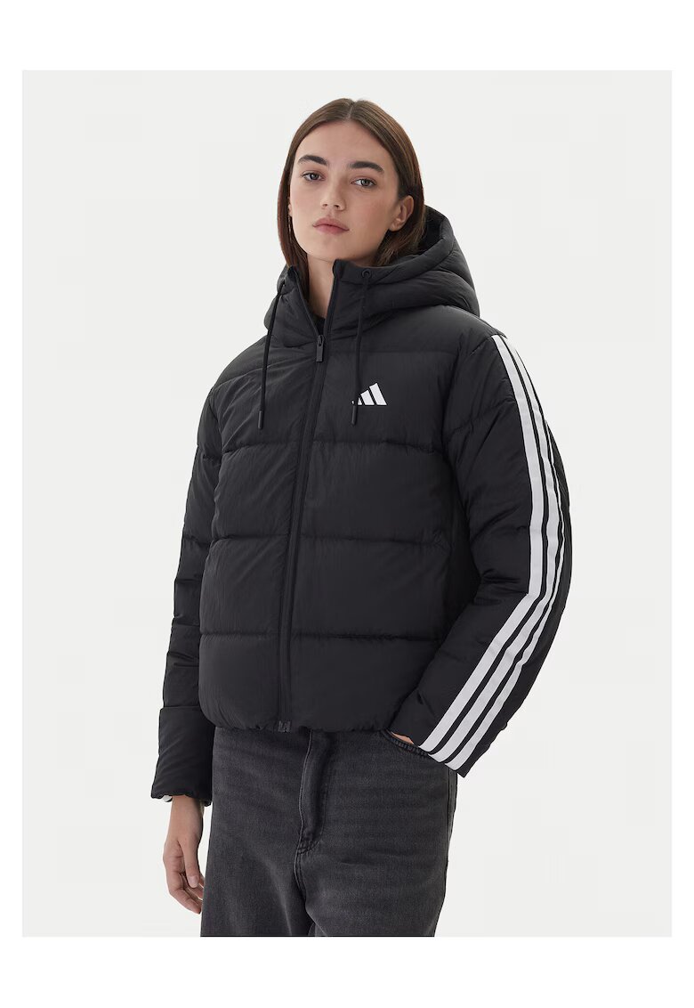 adidas Дамско пухено яке черно - лек материал