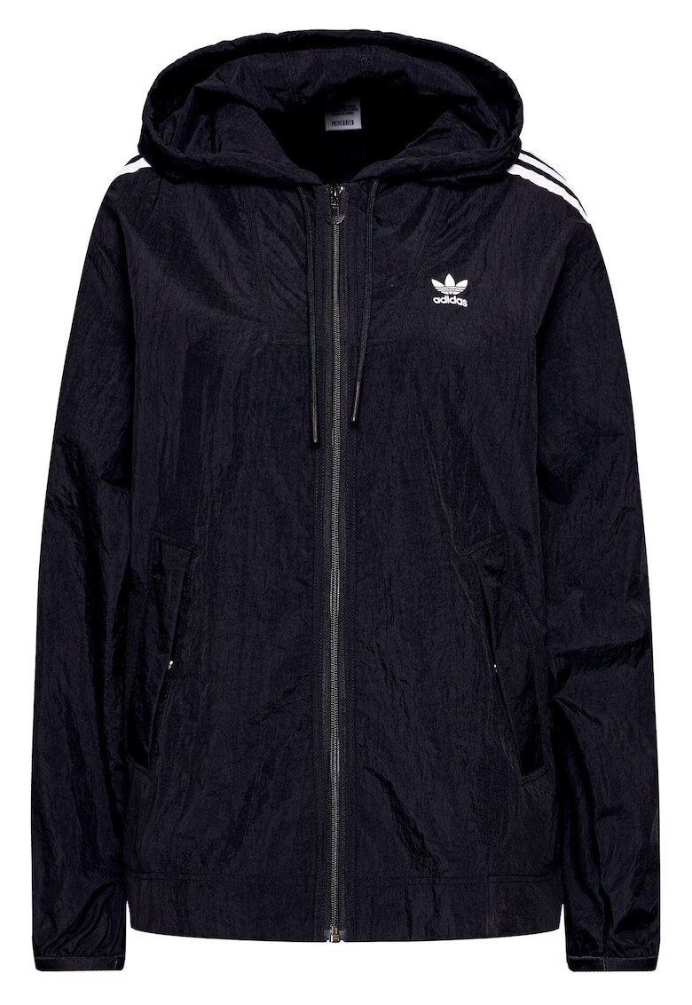 adidas Дамско яке за вятър - Рециклиран полиамид - 32 - Черно