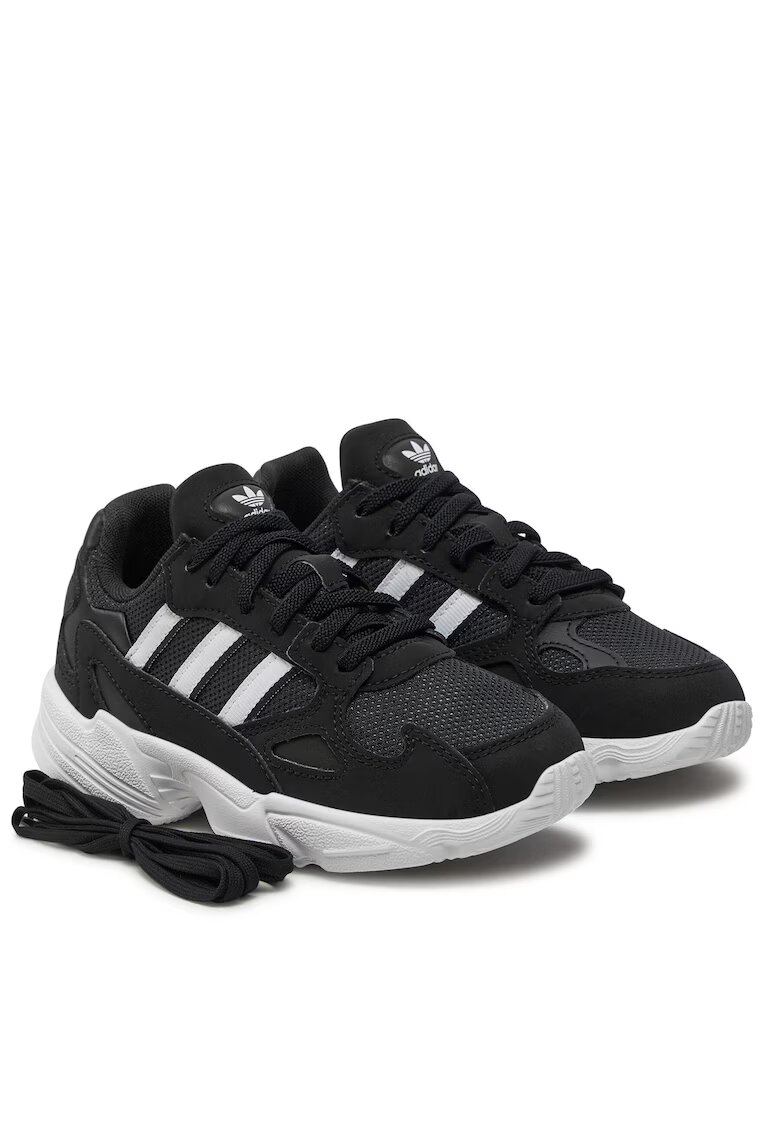 adidas Детски маратонки - Falcon El C - унисекс - черно-бели - екологична кожа