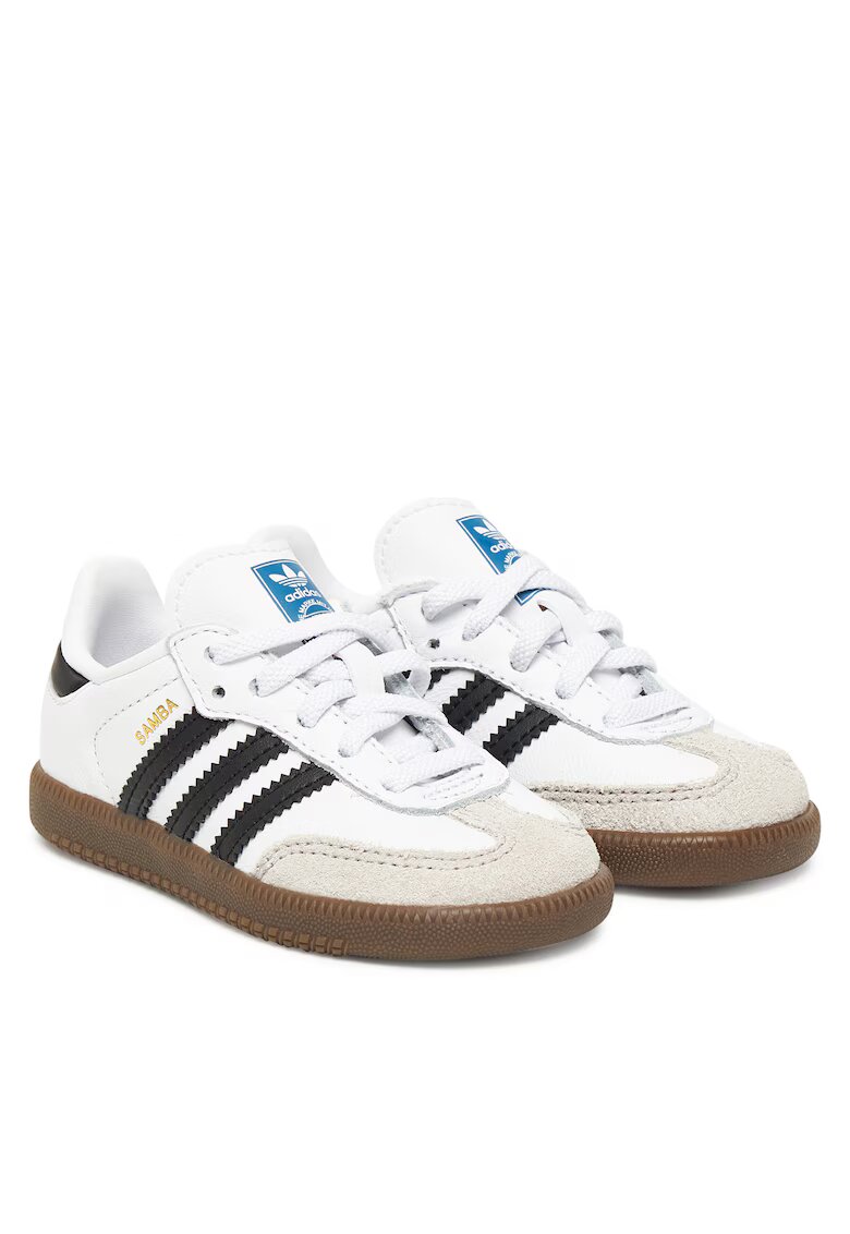 adidas Детски обувки - Samba Og - естествена кожа - бяло черно - унисекс
