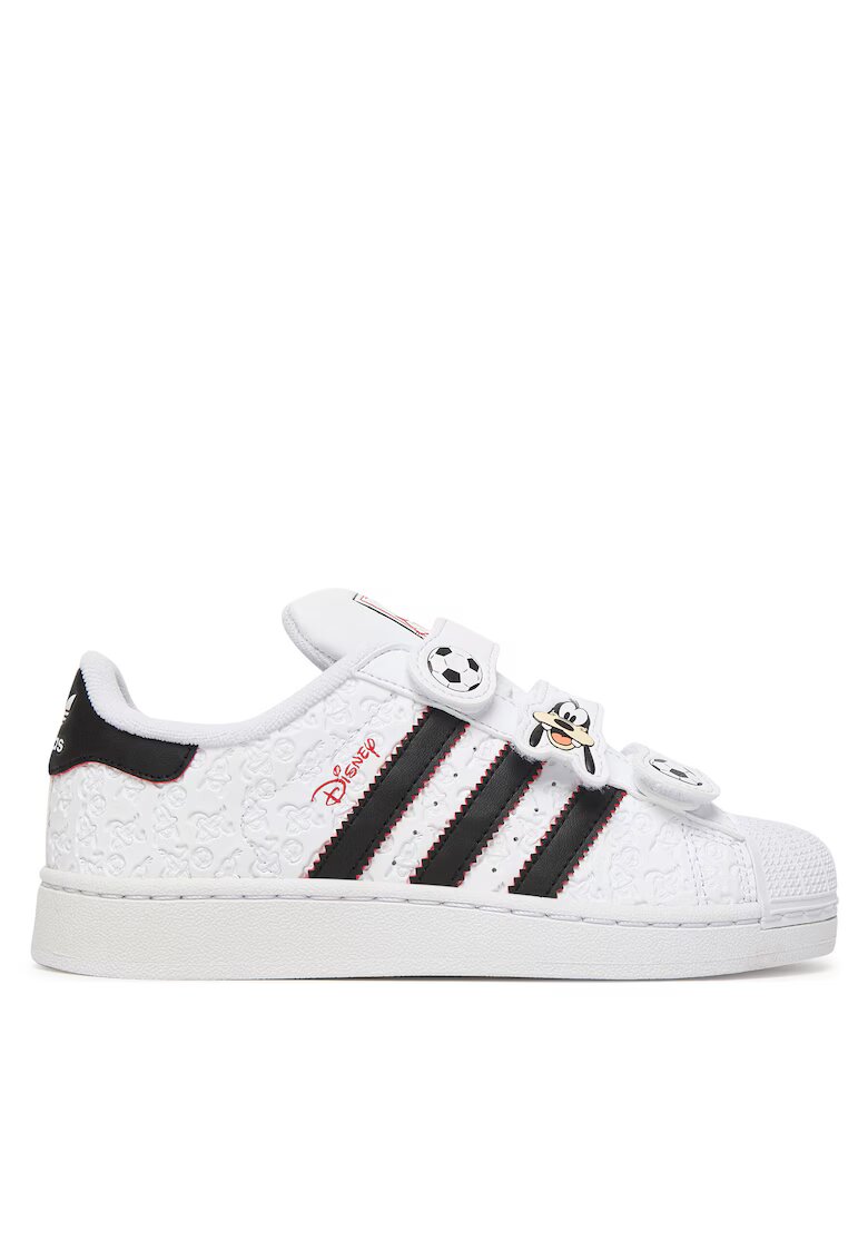 adidas Детски спортни обувки - еко кожа - бели - система за закопчаване с велкро