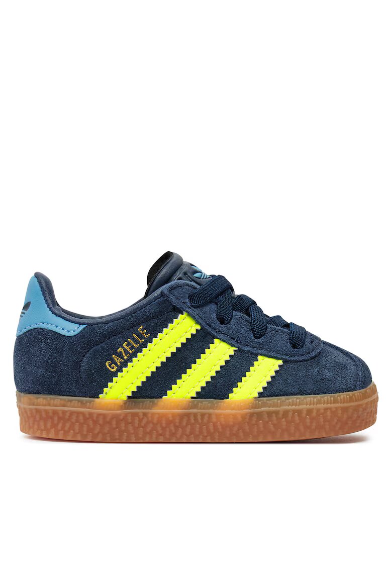 adidas Детски спортни обувки Gazelle - естествена кожа - Nindig/Syello/Ltblue