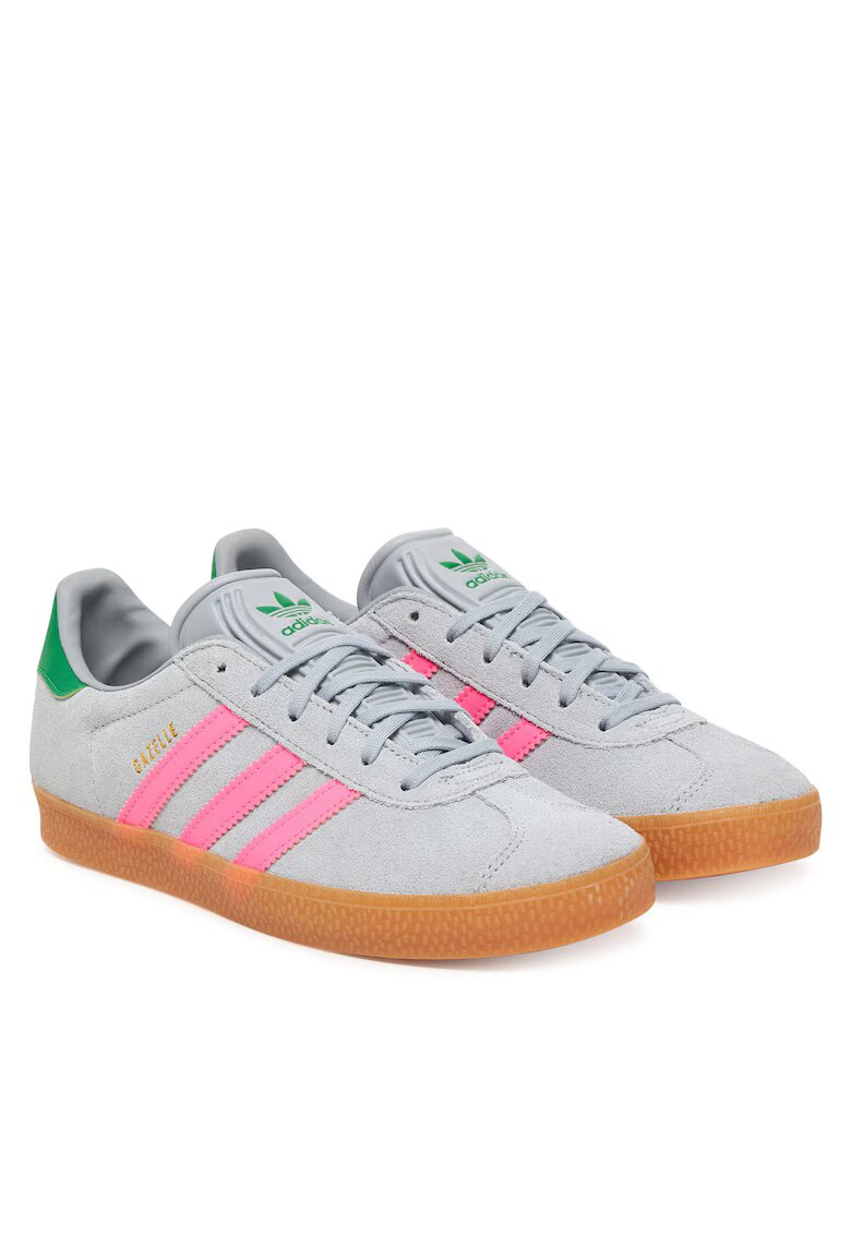 adidas Детски спортни обувки - Halo Silver / Lucid Pink / Green - естествена кожа - унисекс