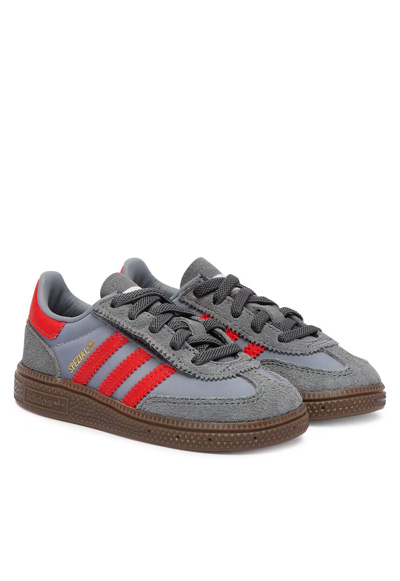 adidas Детски спортни обувки - Handball Spezial - Grefou/Сиво/Червено - естествена кожа