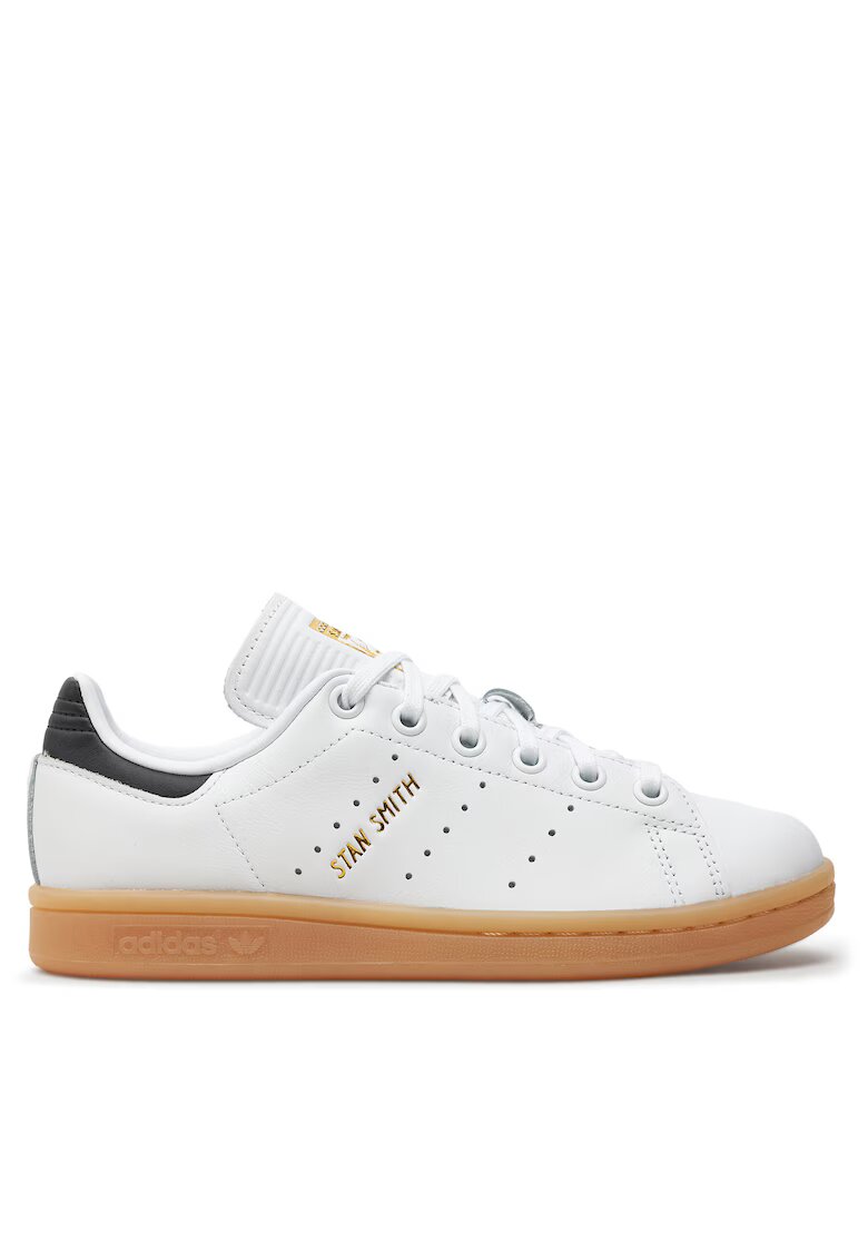 adidas Детски спортни обувки - Stan Smith - екологична кожа - бял/черен/кафяв