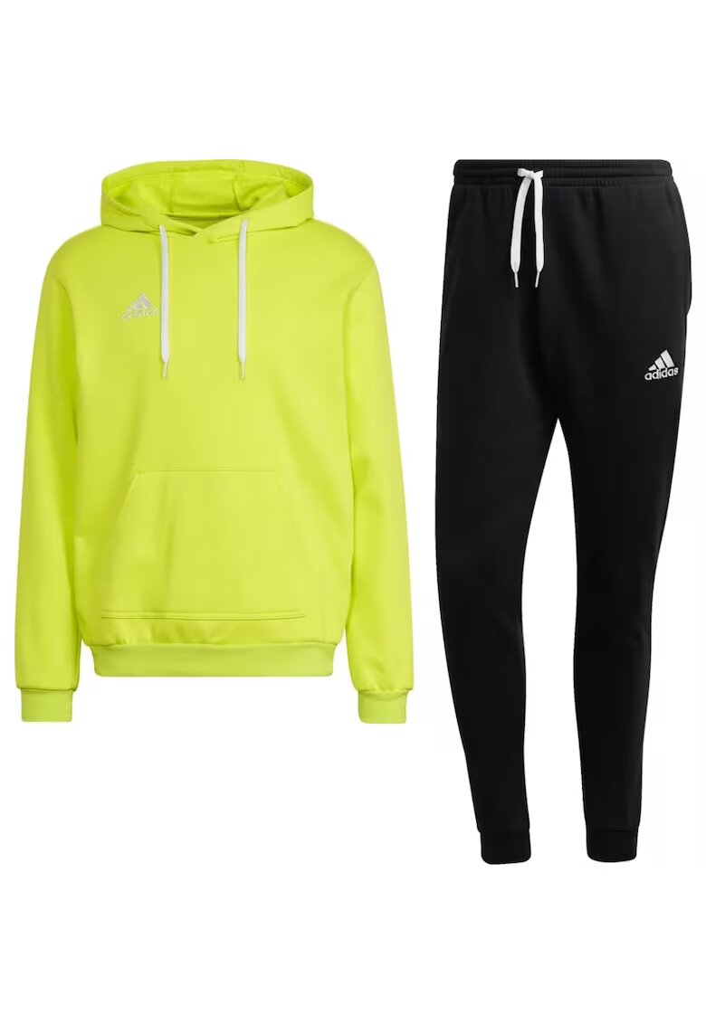 adidas Entrada 22 Cotton Blend Tracksuit - Черен/Лайм зелено