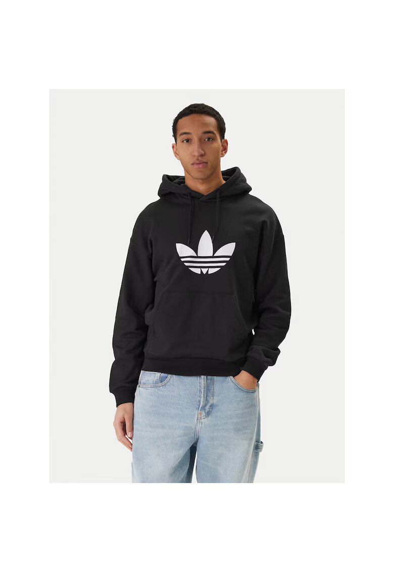 adidas Мъжка спортна блуза - ежедневна - черна - памук