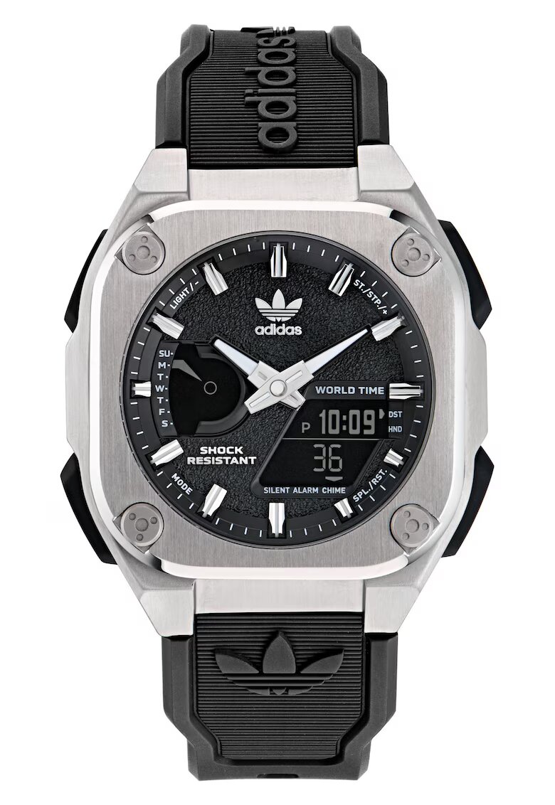 adidas Мъжки часовник CITY TECH ONE - неръждаема стомана - кварцов - 10 ATM - сребрист/черен