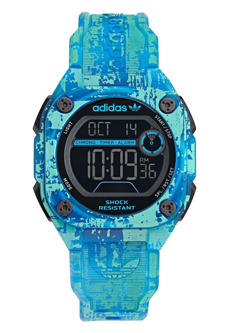 adidas Мъжки часовник - City Tech Two - Кварцов - Дигитален дисплей - Син