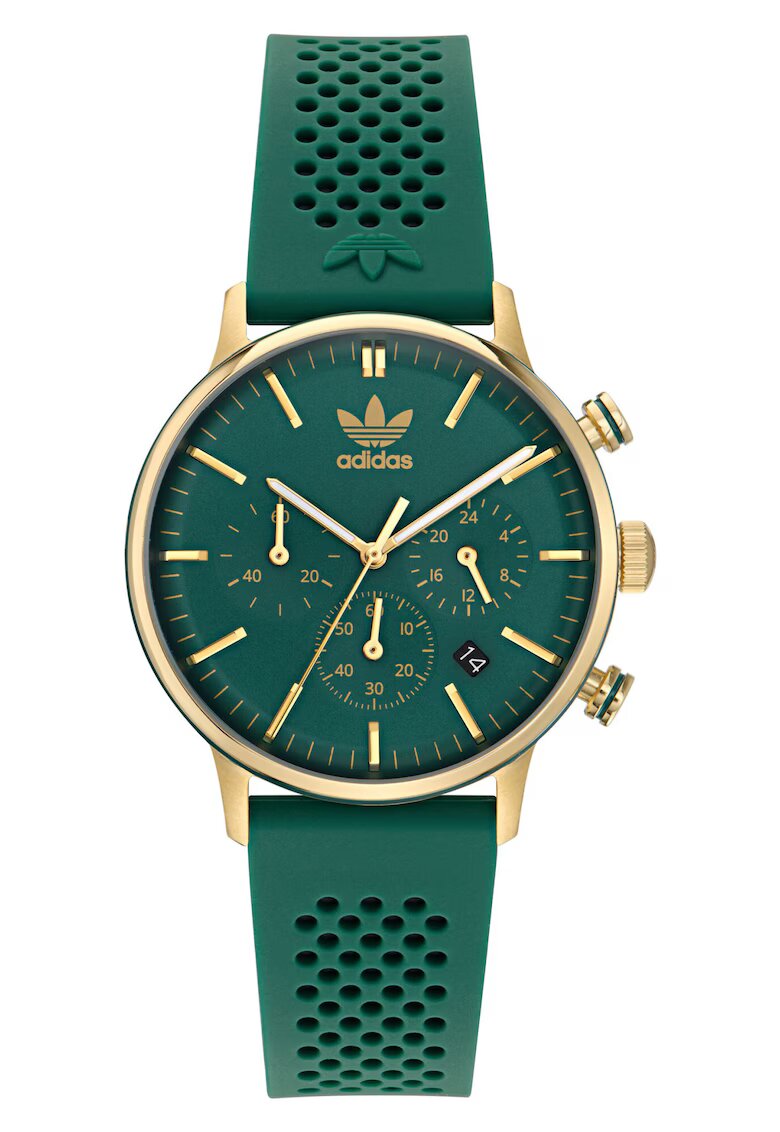 adidas Мъжки часовник CODE ONE CHRONO - неръждаема стомана - 40x10мм - зелен - силиконова каишка - водоустойчивост 5 ATM