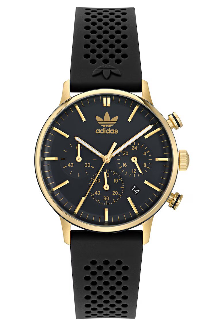 adidas Мъжки часовник CODE ONE CHRONO - неръждаема стомана - черен - златист - силиконова каишка