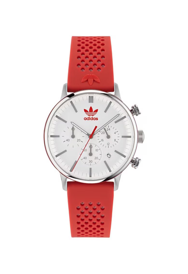 adidas Мъжки часовник CODE ONE CHRONO - сребрист - силиконова каишка - 40мм - водоустойчив 5 ATM