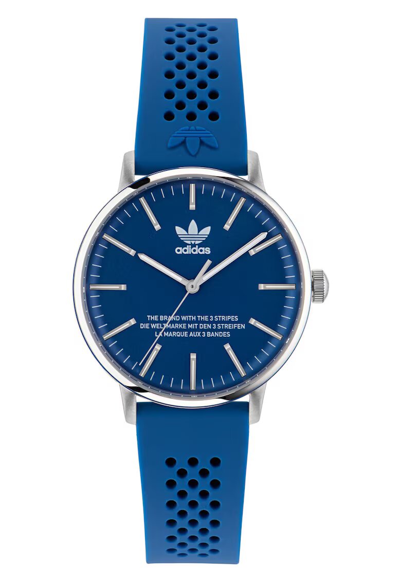 adidas Мъжки часовник CODE ONE - син/сребрист - силиконова каишка - водоустойчив 5 ATM