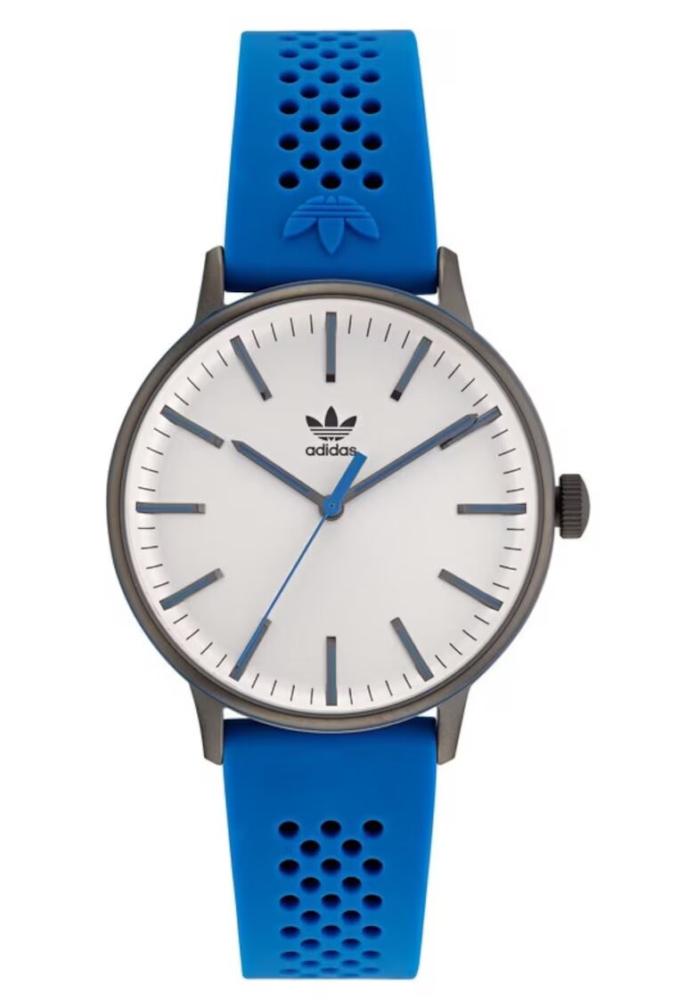 adidas Мъжки часовник CODE ONE - синя силиконова каишка - сив корпус от неръждаема стомана - диаметър 38 мм - водоустойчивост 5 ATM