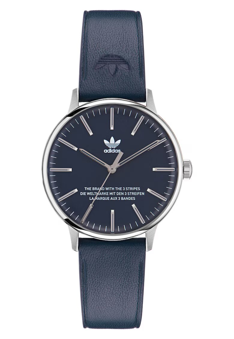 adidas Мъжки часовник CODE ONE - тъмносин/сребрист - силиконова каишка - водоустойчив 5 ATM