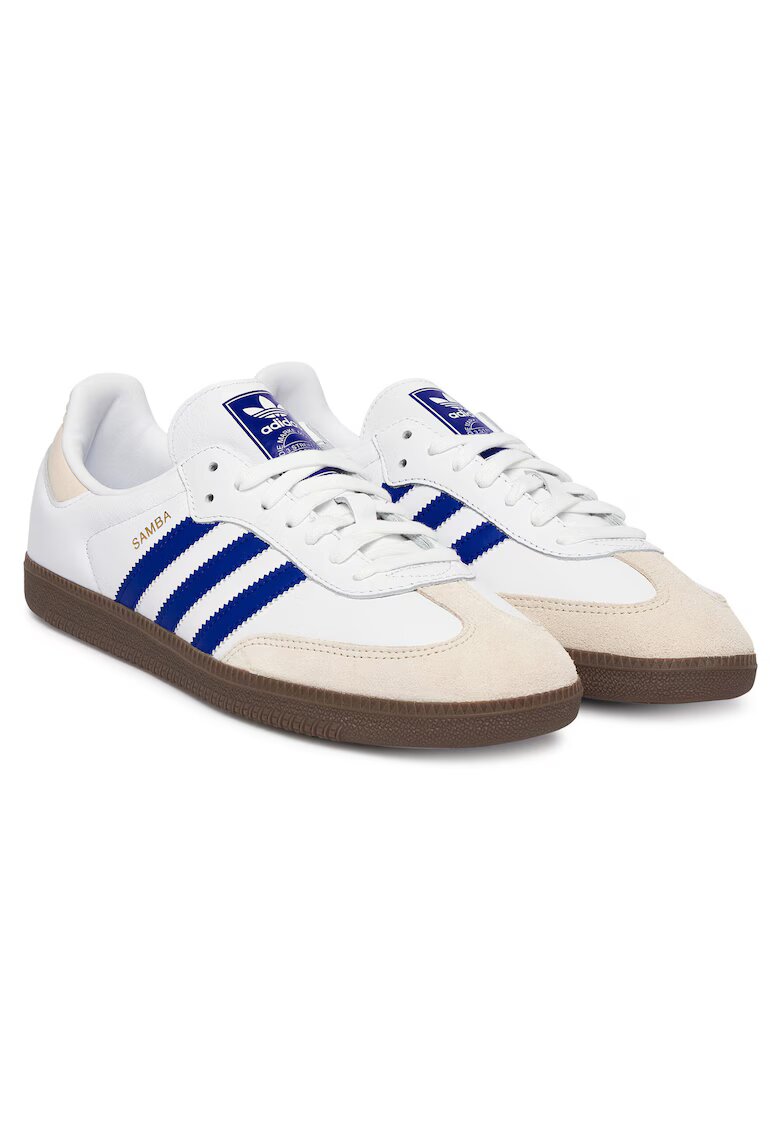 adidas Мъжки маратонки - естествена кожа - бели - спортни