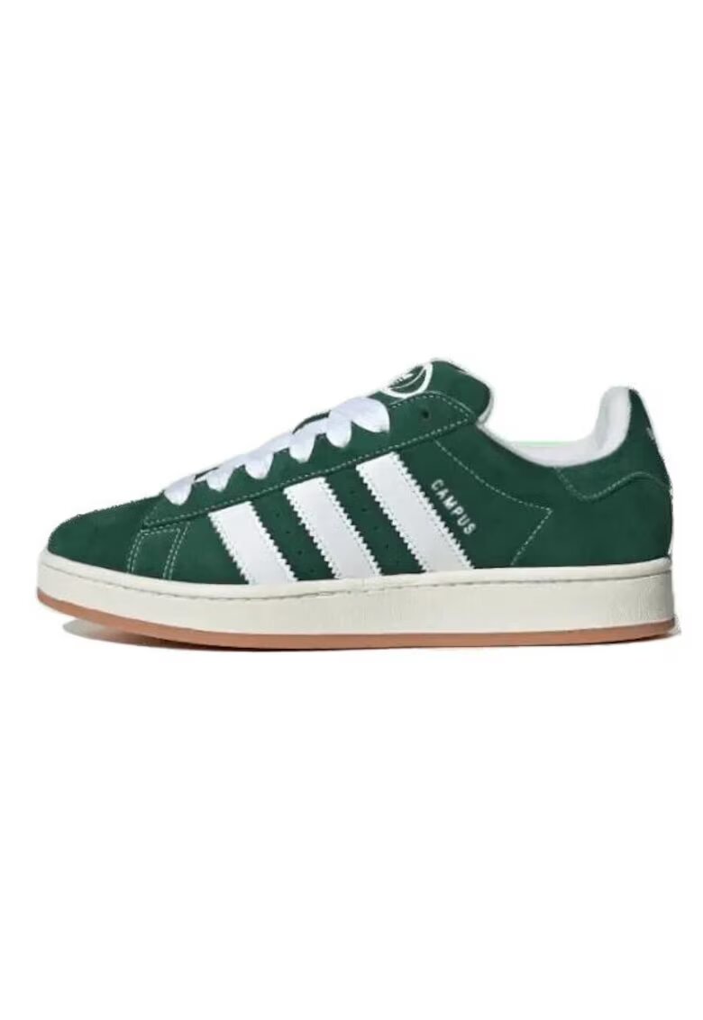 adidas Мъжки спортни обувки - Campus 00s - тъмнозелени - естествена кожа - за туризъм