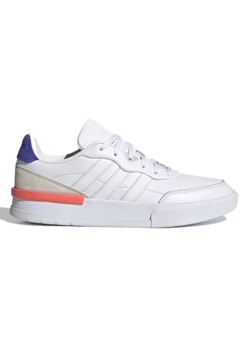 adidas Мъжки спортни обувки - Clubcourt - естествена кожа - бели - комплект с връзки и велкро