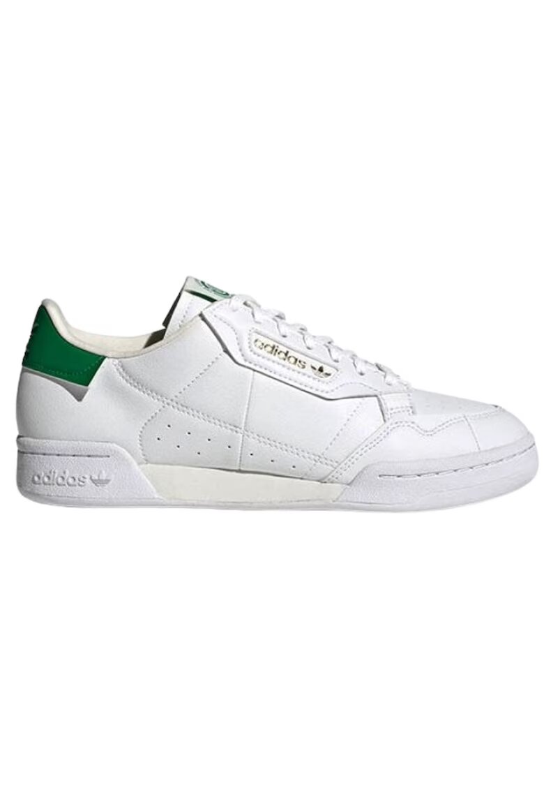 adidas Мъжки спортни обувки - Continental 80 - екологична кожа - бели със зелени акценти - удобни