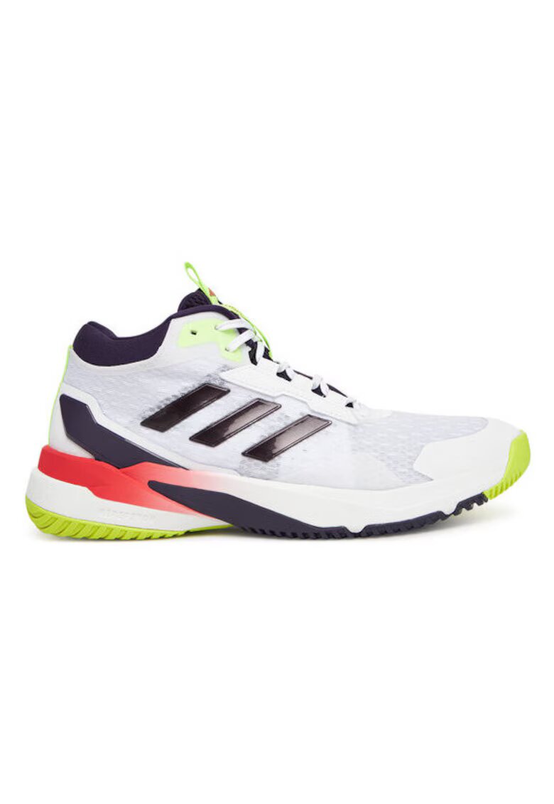 adidas Мъжки спортни обувки - Crazyflight 6 Mid HP - за зала - бял/златен/сребрист